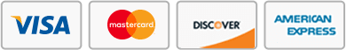 Visa, Mastercard, American Express and Discover accepted